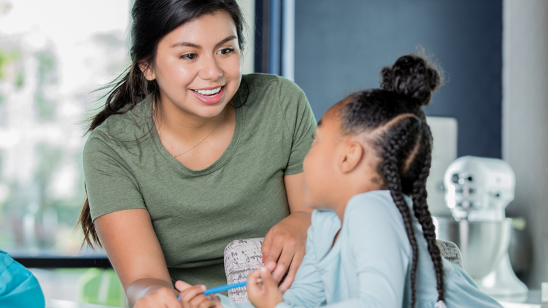 caregiver with child